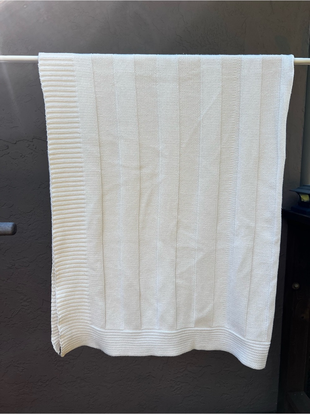 Royal Velvet Cream Knit Throw Blanket